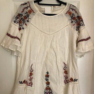 Brand New Free People White Embroidered Dress